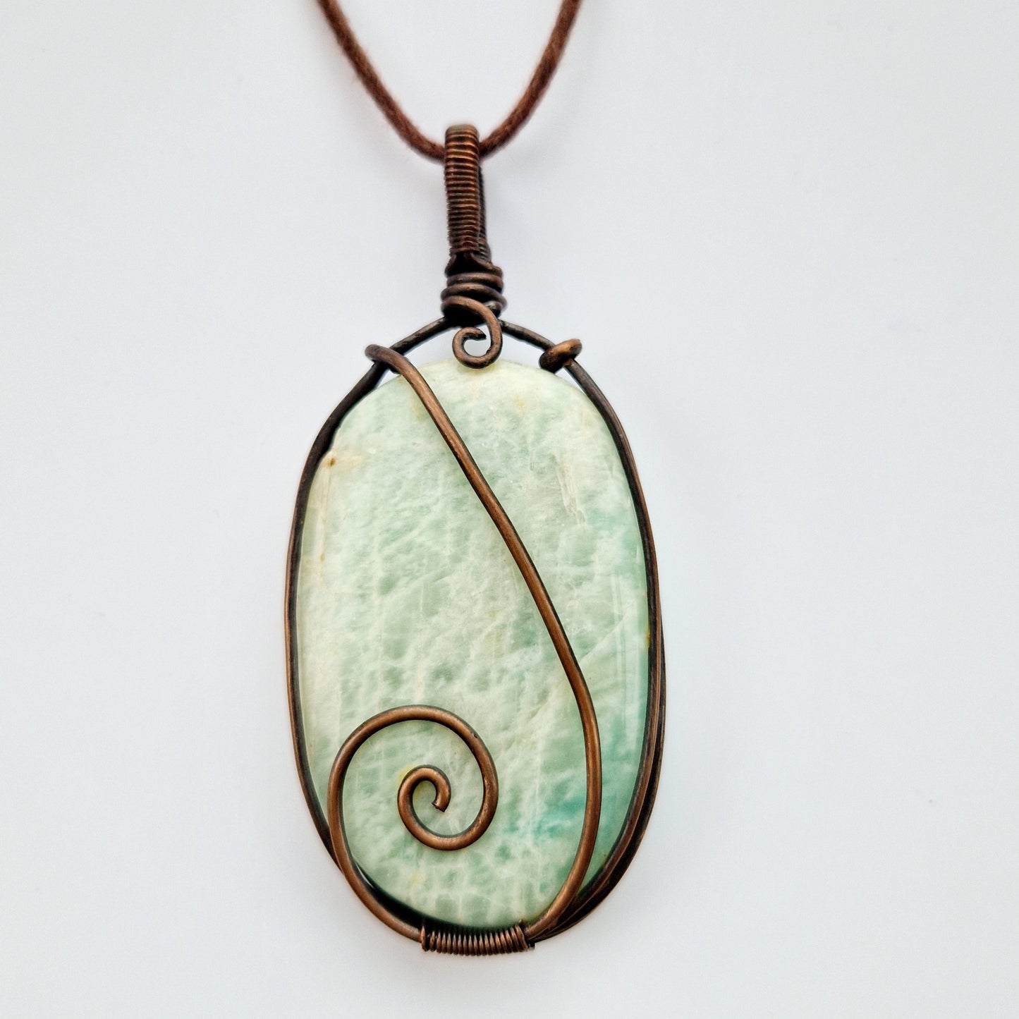 Healing amazonite crystal pendant