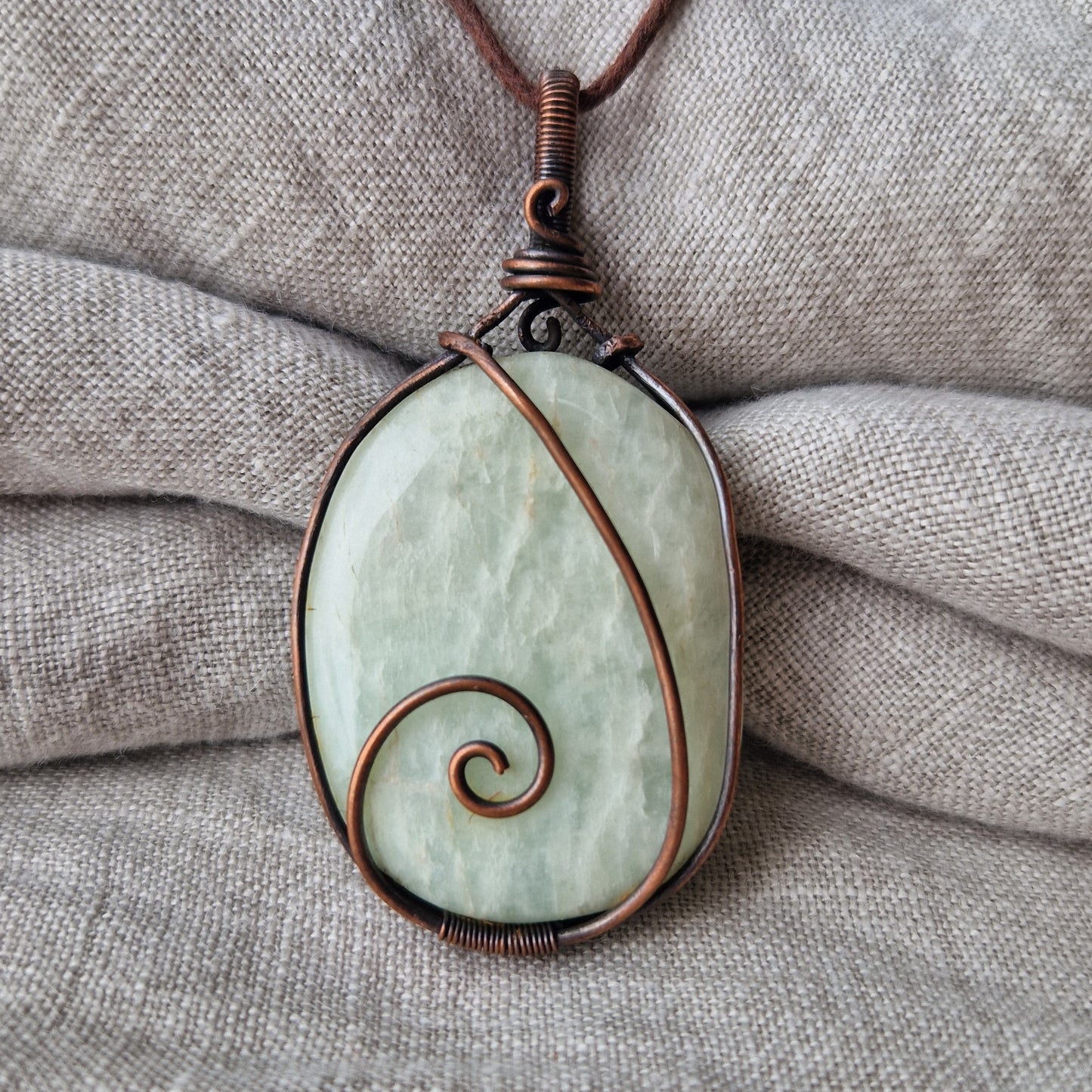 Pale Green Amazonite Imprinted Crystal