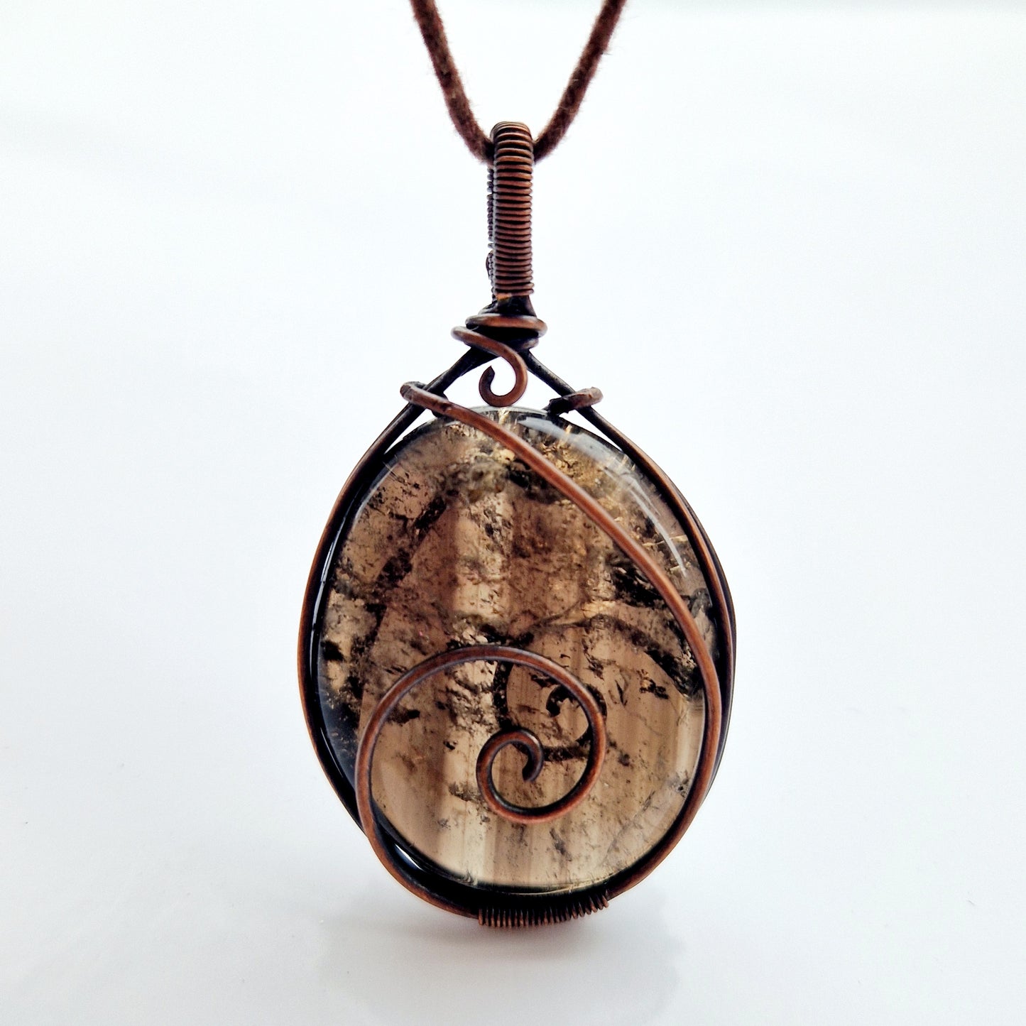 Energy infused smoky quartz crystal necklace