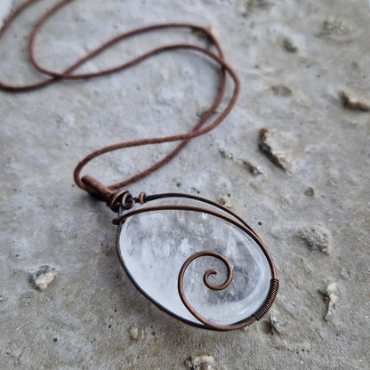 Clear Quartz Frequency Imprinted Pendant