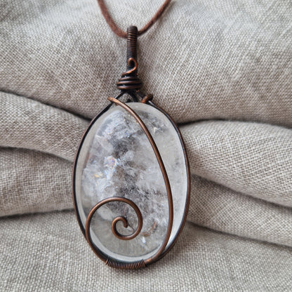 Clear Quartz wire wrapped pendant