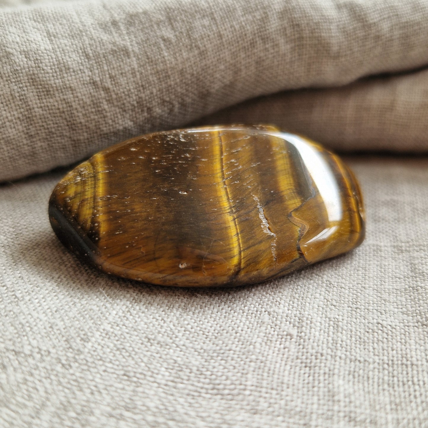 Tigers eye crystal for your palm or pocket  for emotional healing
