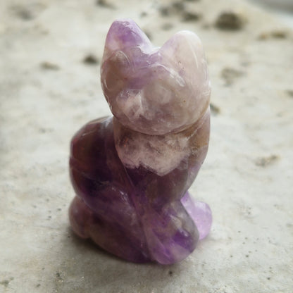 Frequency imprinted crystal cat for connection to a beloved pet