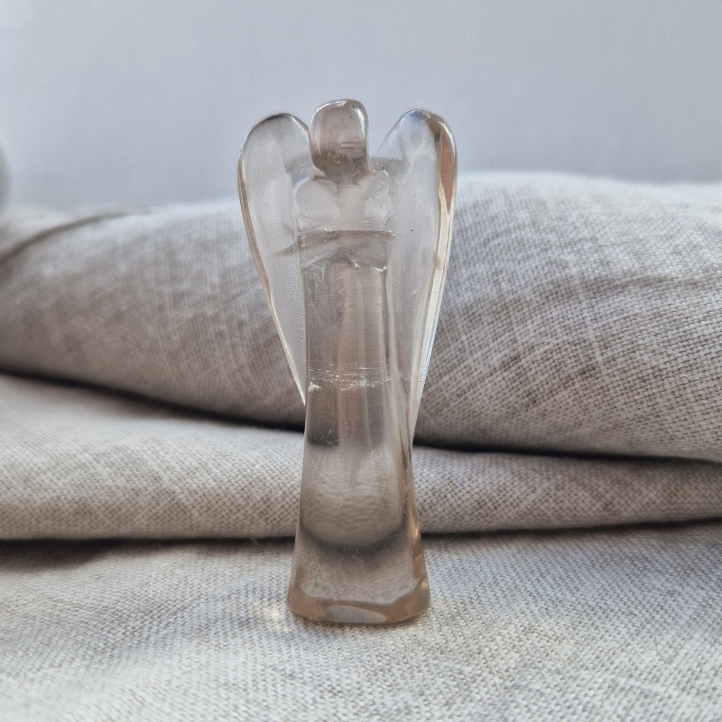 Frequency Imprinted Smoky Quartz Crystal Angel for healing, comfort and connection