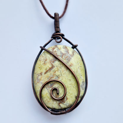 Beautiful Green Opal Pendant for Emotional Healing 
