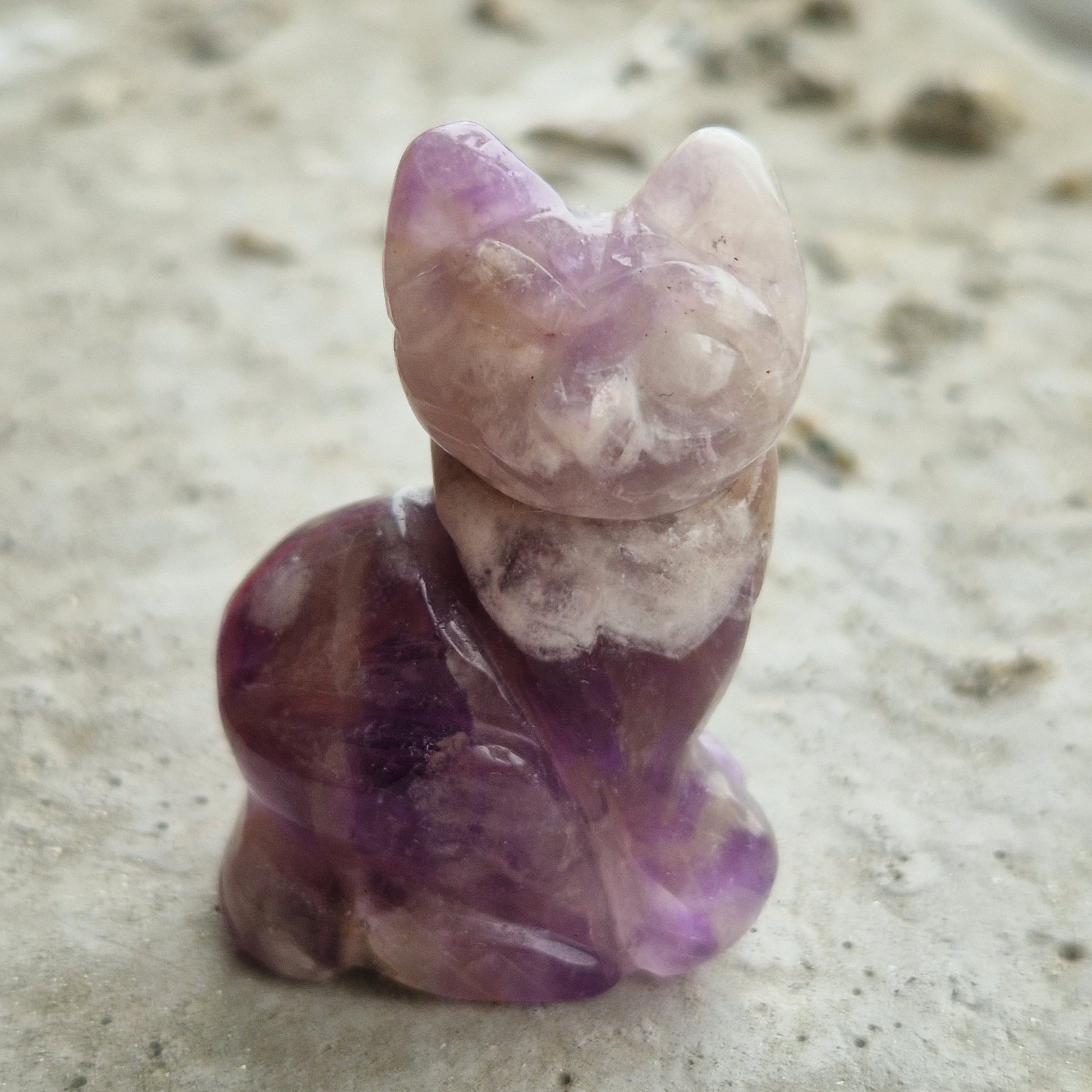 Amethyst Crystal Cat for healing from loss
