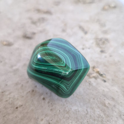 Malachite frequency imprinted crystal remembrance stone for loss of a pet