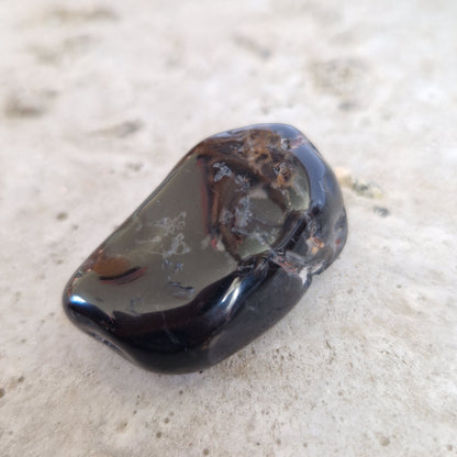 Black onyx healing palm crystal