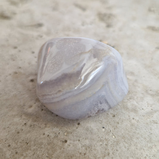 Blue Lace Agate memorial crystal for loss of a pet