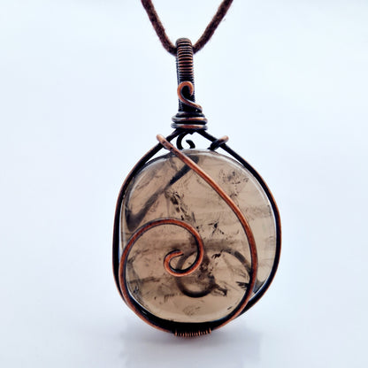 Light Smoky Quartz healing stone pendant