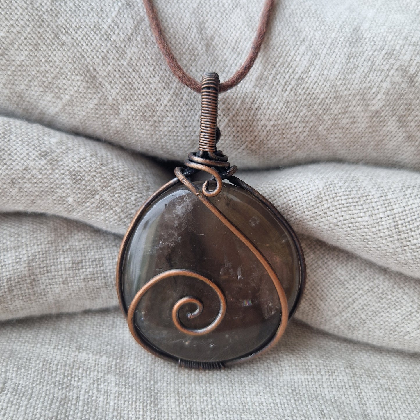 Smoky Quartz bio-resonance frequency imprinted crystal pendant